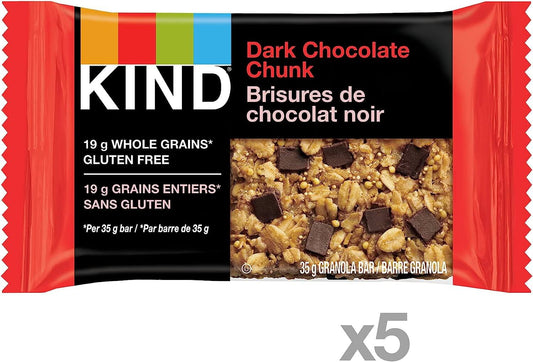 KIND Healthy Grains Bars | Dark Chocolate Chunk | GF | 35g, 5 Ct