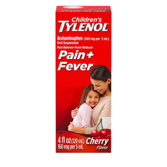 Children's Tylenol Oral Suspension Acetaminophen Dye-Free Cherry, 4oz/120ml - Best before food