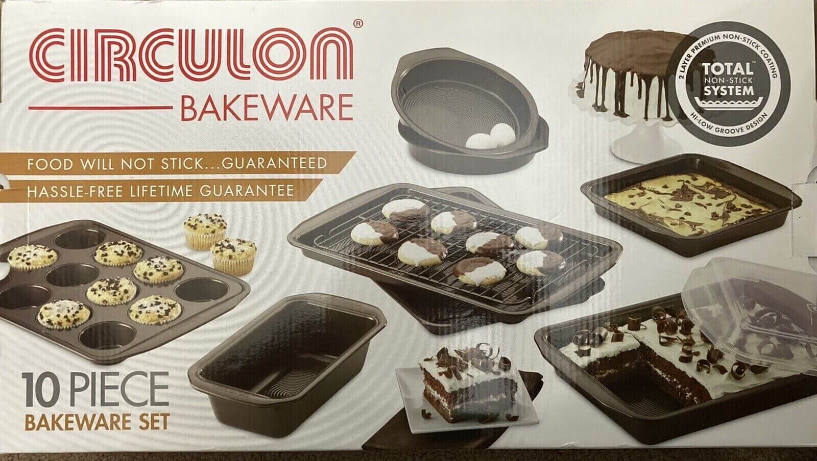 Circulon Nonstick Bakeware 10-Piece Bakeware Set, Gray