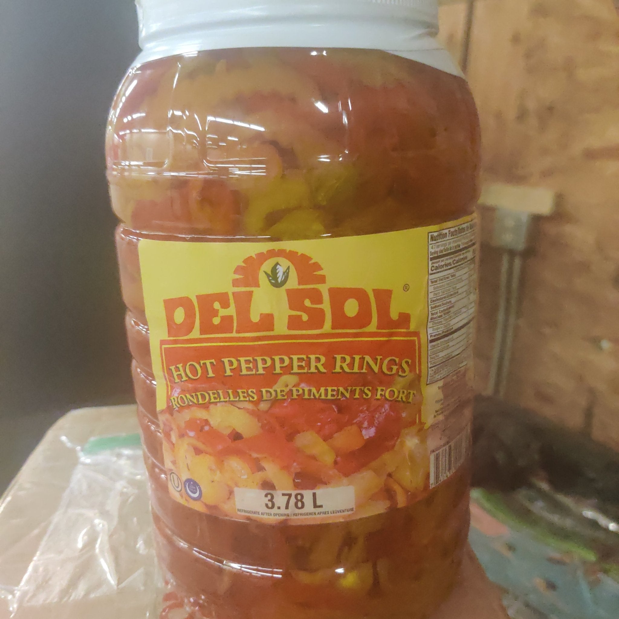 Del Sol Hot Pepper Rings 3.78L/1 Gallon - Best before food