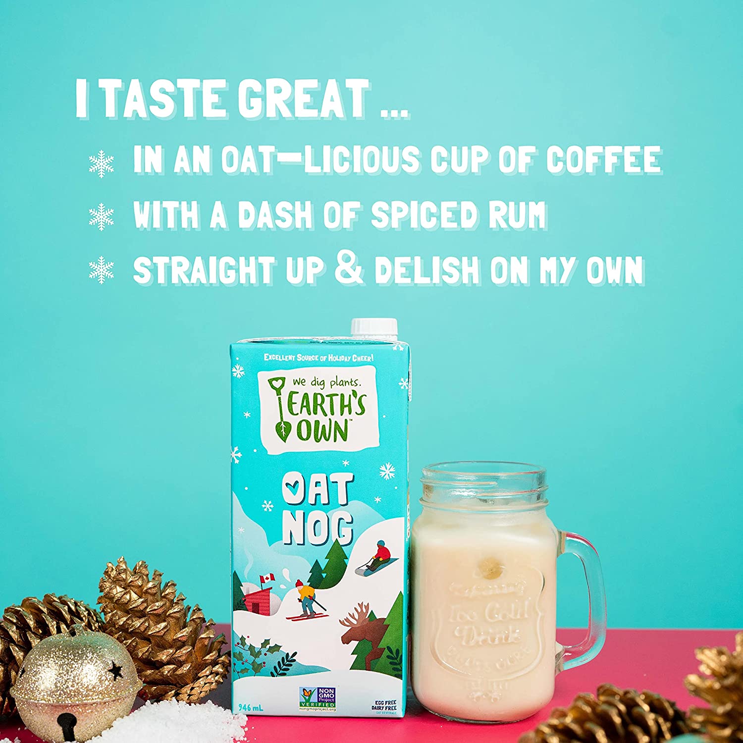 Earth’s Own Oat Milk Oat Nog 946mL Limited Time Only - Best before food