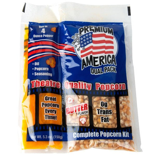 Great Western Premium America All-In-One Popcorn Kit for 4 oz. Popper