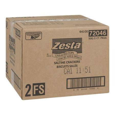 Keebler Zesta Saltine Crackers, Unsalted Tops, Portion | 2UN/Unit, 500 Units/Case