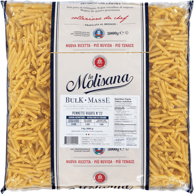 La MOLISANA Pâtes de Semoule de Blé Dur Pennette Rigate 3 Kgs/6.61 lbs