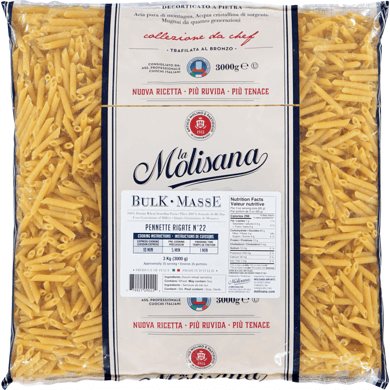 La MOLISANA Durum Wheat Semolina Pasta Pennette Rigate 3 Kgs/6.61 lbs