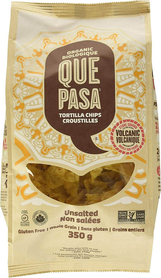 QUE PASA Unsalted Tortilla Chips, 350g - Best before food