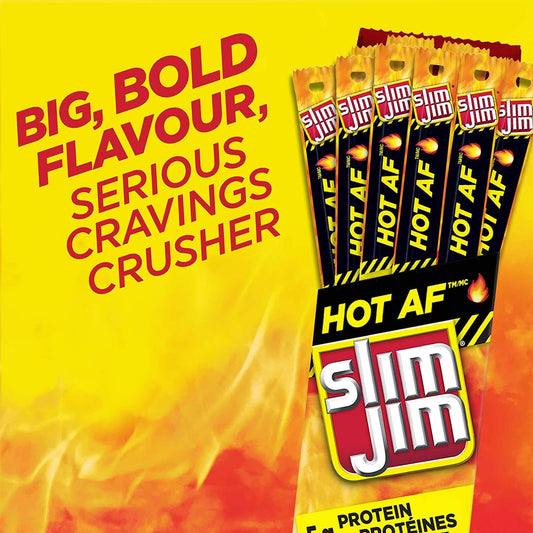 Slim Jim Giant - Hot AF 27.5g Stick, 24 Count - Best before food