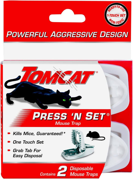 Tom Cat Press 'N Set Mouse Trap (2-Pack) - Best before food