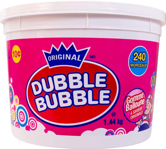 Tub of Dubble Bubble Gum, 1.44 Kg (240 Pieces)