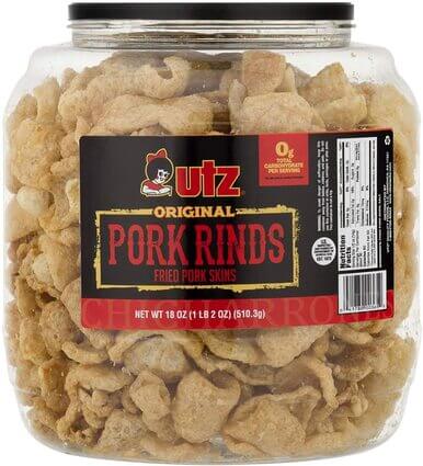 UTZ Original Pork Rinds | Zero Carbs | Keto Friendly - 510 g/18oz - Best before food
