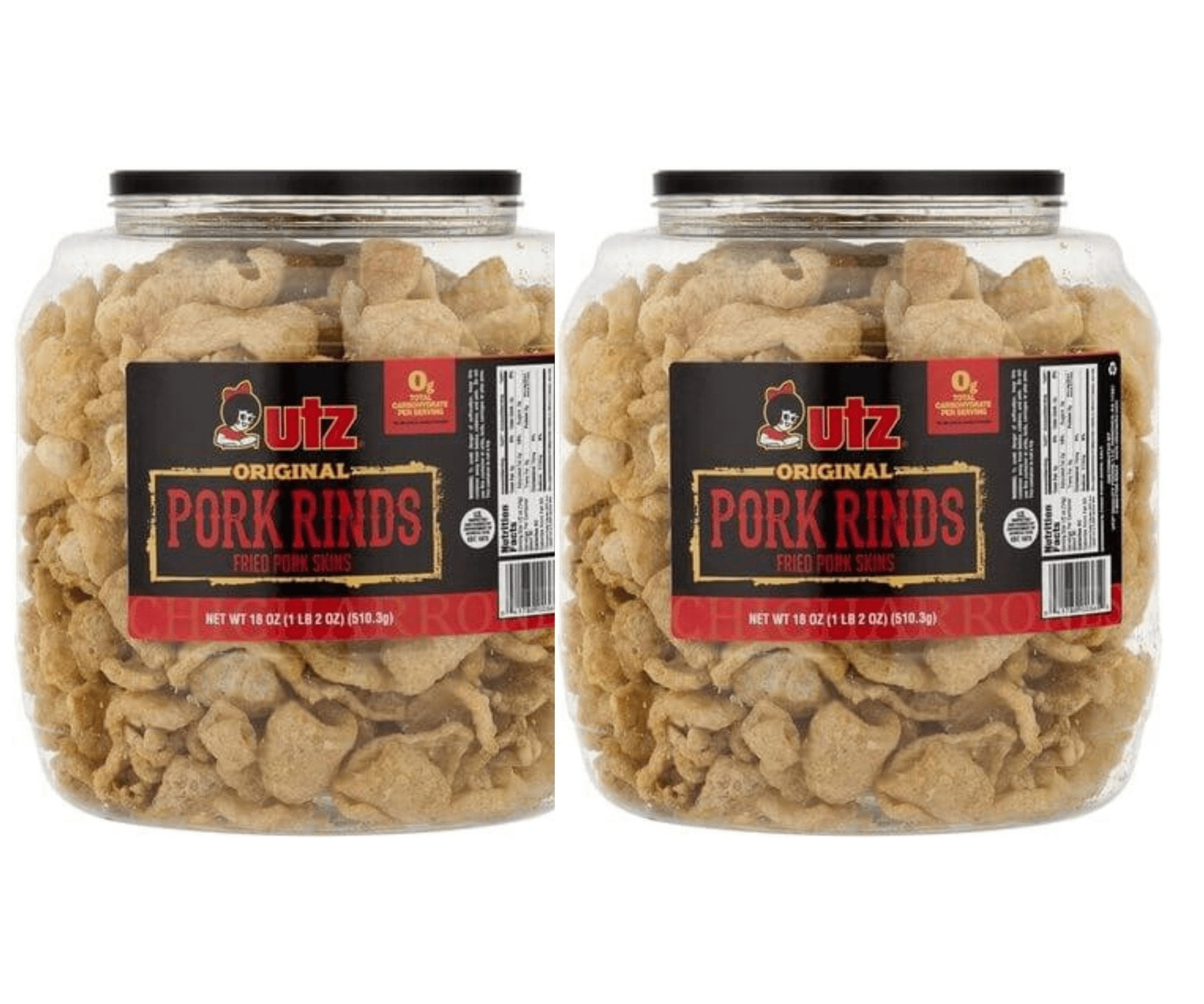 UTZ Original Pork Rinds | Zero Carbs | Keto Friendly - 510 g/18oz - Best before food