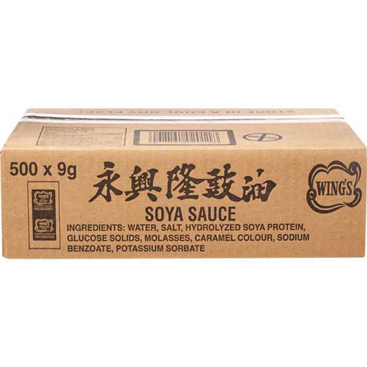 Wing's Soy Sauce Packets, Club Pack 500 x 9 g - Best before food